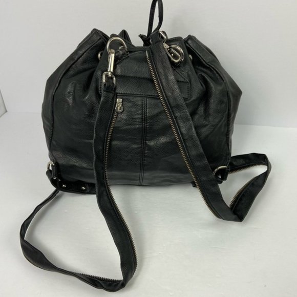 Brandy Melville Black Leather Backpack Drawstring - Picture 9 of 15